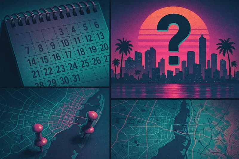 Naptár és Vice City sziluett — GTA 6 megjelenési találgatások