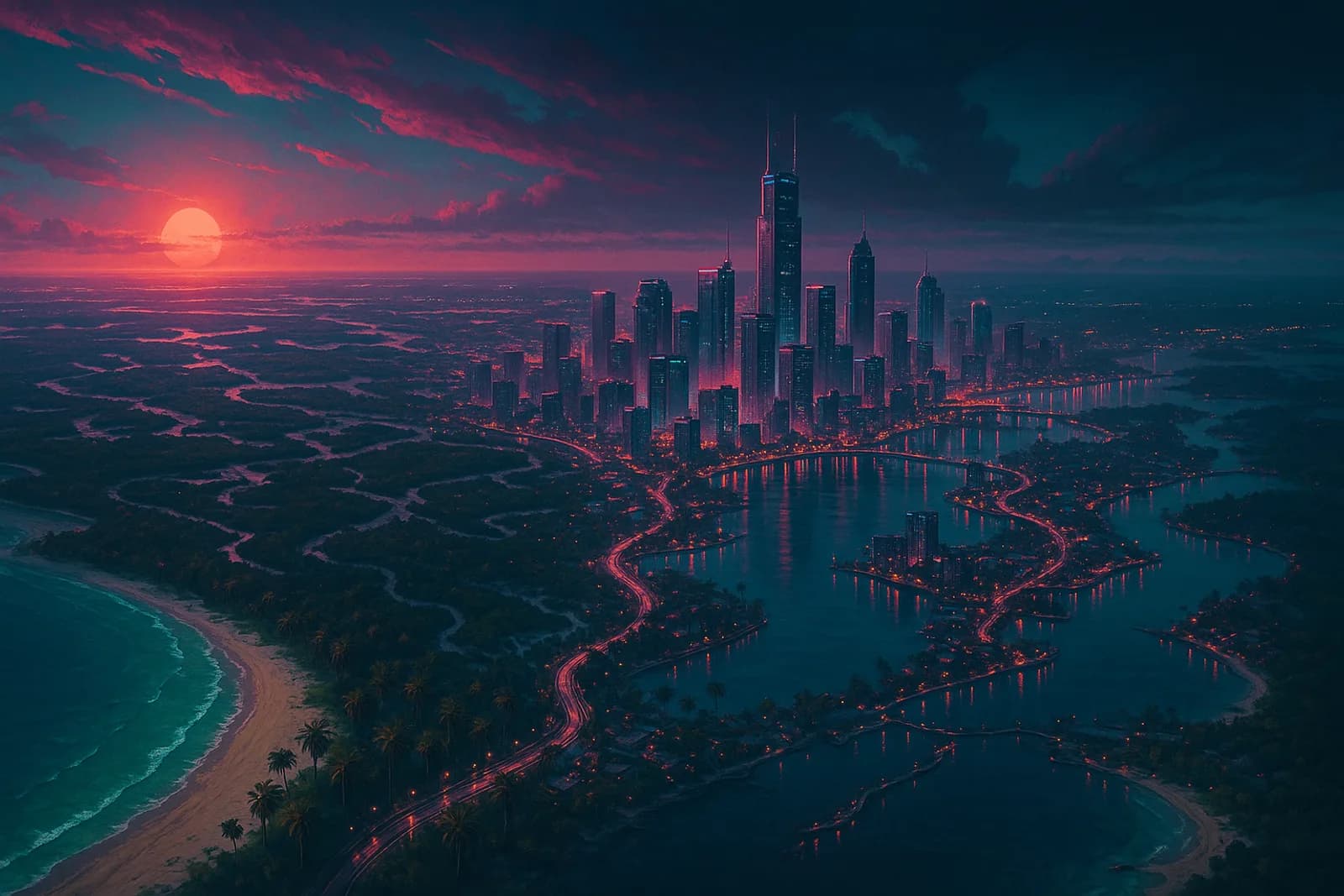 Rajongói térkép Leonida államról — Vice City, Port Gellhorn és a Keys