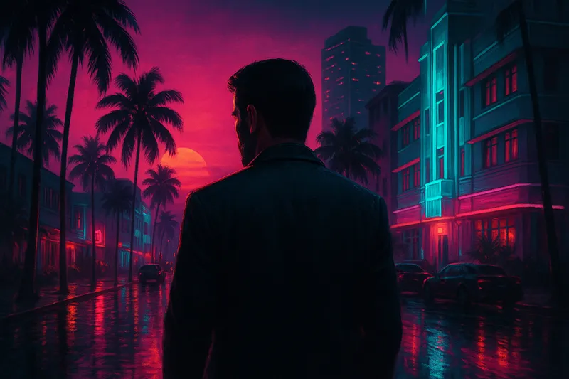GTA 6 szivárgás elemzés — nyugodt kilátás a neonfényes városra, távolságtartó perspektíva